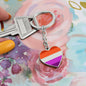 Lesbian Pride Heart Keychain