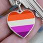 Lesbian Pride Heart Keychain