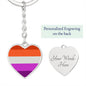 Lesbian Pride Heart Keychain