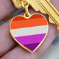 Lesbian Pride Heart Keychain
