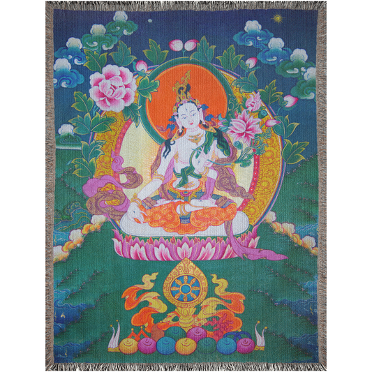 White Tara Woven Blanket