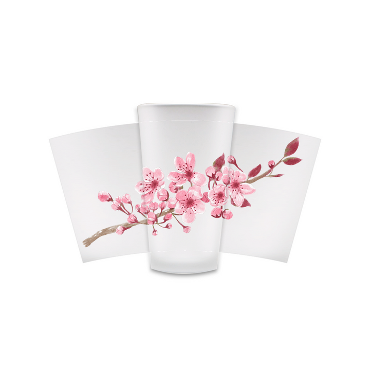 Cherry Blossom Frosted Pint Glasses