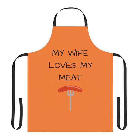 MY WIFE LOVES MY MEAT Apron (AOP)