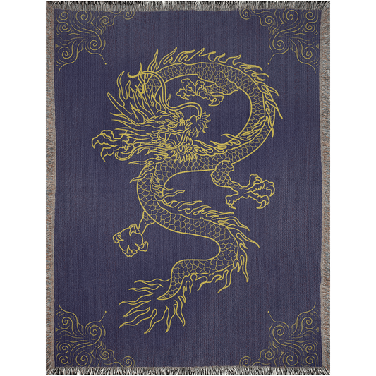 Chinese Dragon Woven Blanket