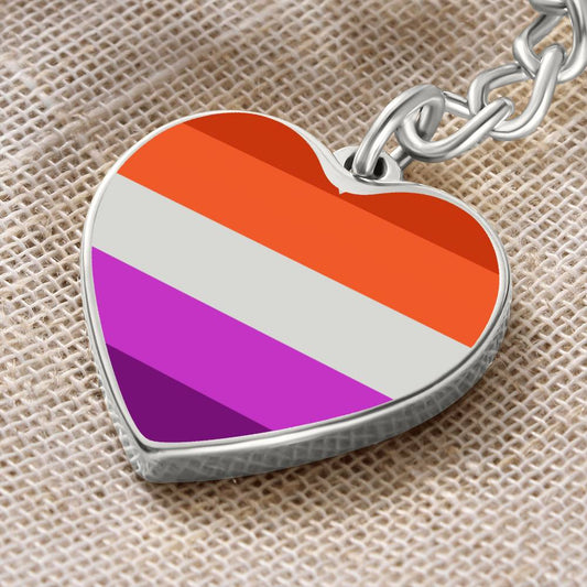 Lesbian Pride Heart Keychain