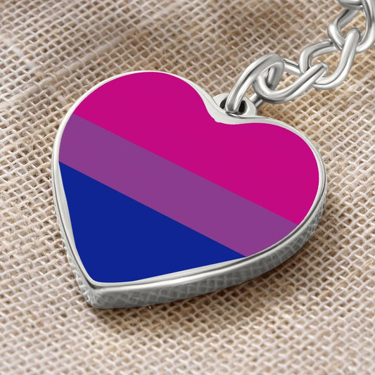 Bisexual Pride Heart Keychain