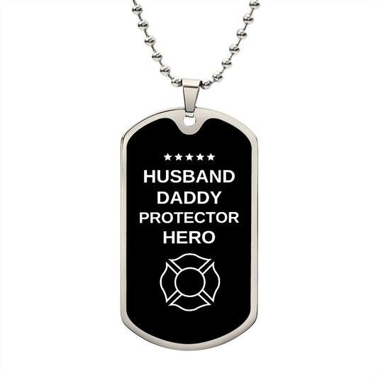 husband dog tag (firefighter)