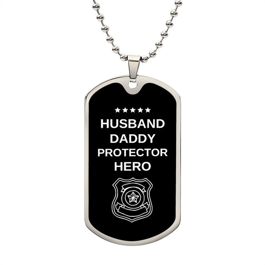 husband dog tag (police)