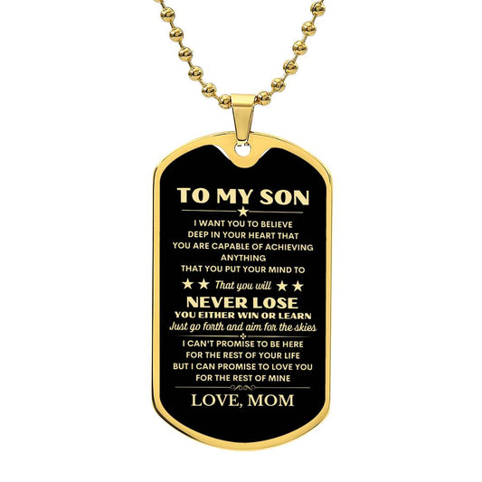 To My Son From Mom Dog Tag