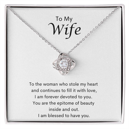 To My Wife (1) Love Knot Necklace