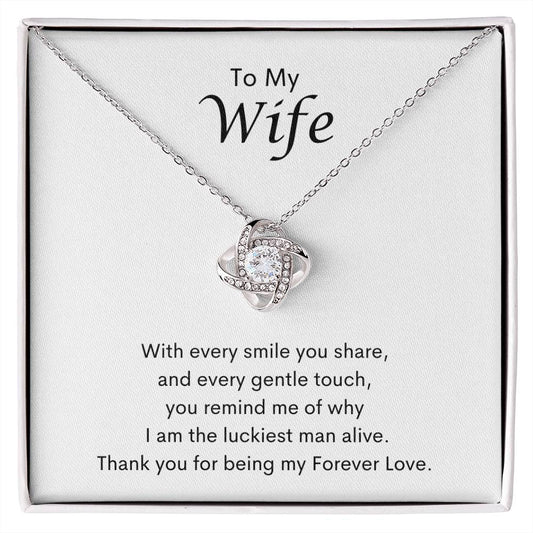 To My Wife (2) Love Knot Necklace