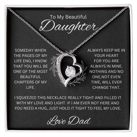 To My Beautiful Daughter (Love Dad) Forever Love Necklace