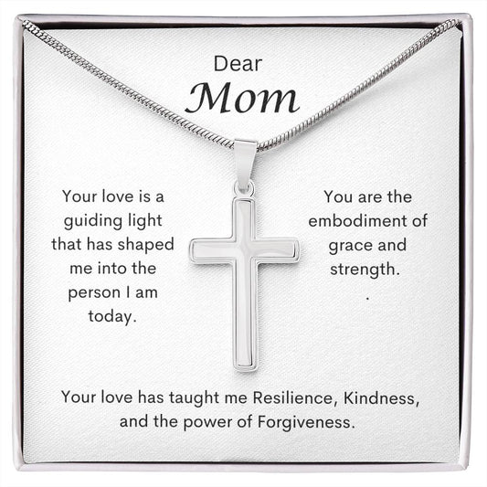 Dear Mom (1) Stainless Cross Necklace